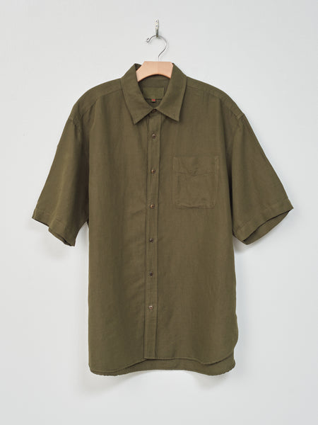 Yoko Sakamoto Open Collar Shirt - Olive - Namu Shop