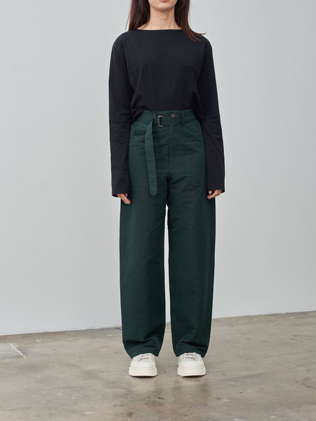 Auralee High Density Finx Linen Weather Pants - Dark Green - Namu Shop