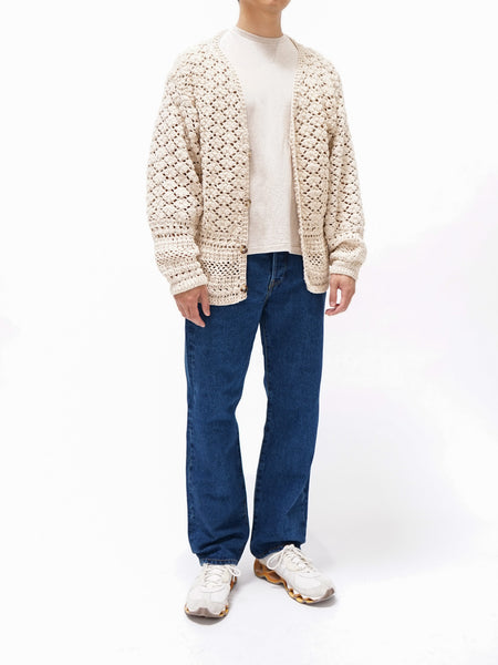 Namu Shop - Niche MacMahon Knitting Mills Crochet Cardigan - Natural