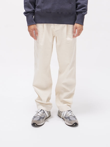 Cotton Denim Easy Pants - Off White