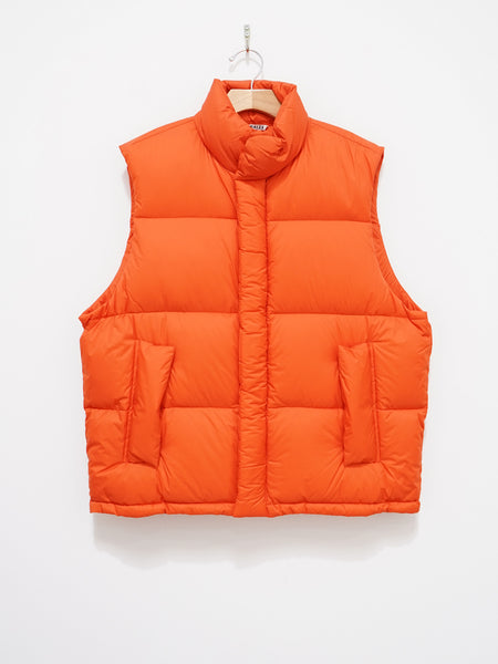 Auralee Super Light Nylon Ripstop Down Vest - Orange - Namu Shop