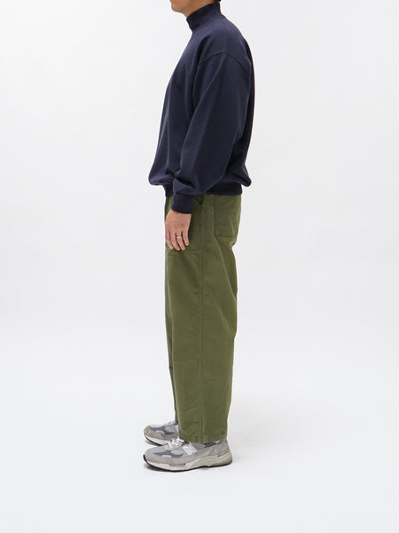 Loose Tapered Utility Trouser - Olive