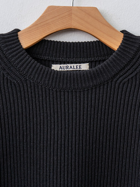 Namu Shop - Auralee Super Fine Wool Rib Knit P/O - Black