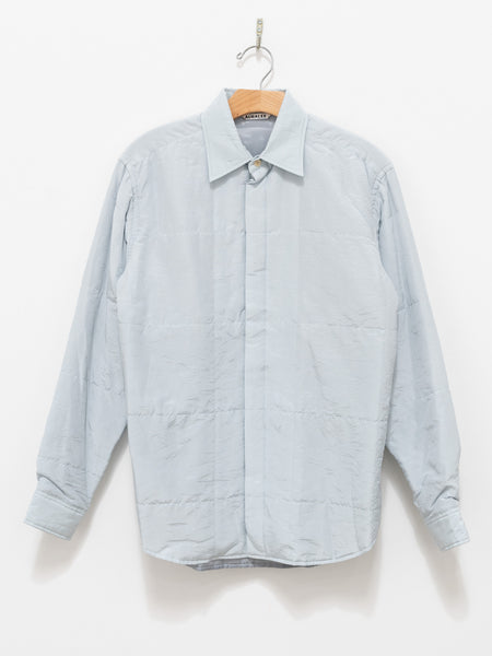 Auralee Quilted Light Silk Cotton Shirt - Light Blue - Namu Shop