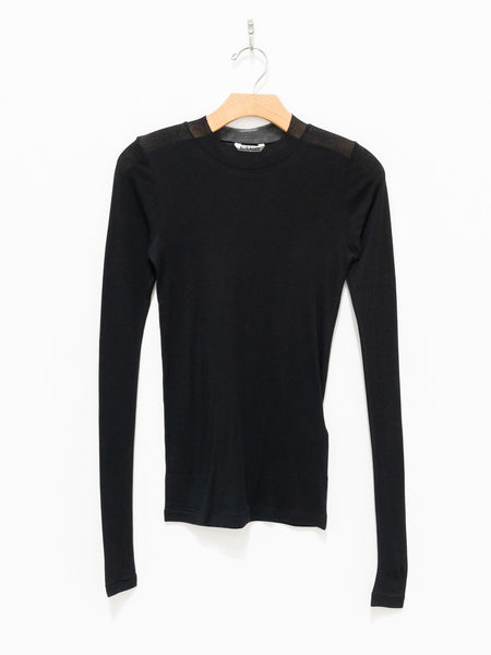 Namu Shop - Auralee High Gauge Sheer Rib L/S Tee - Black