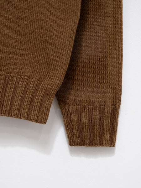 Washed French Merino Knit P/O - Brown