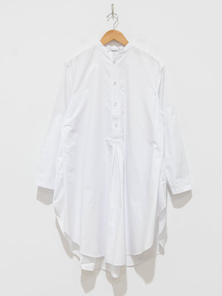 Side Pleats Long Shirt - White