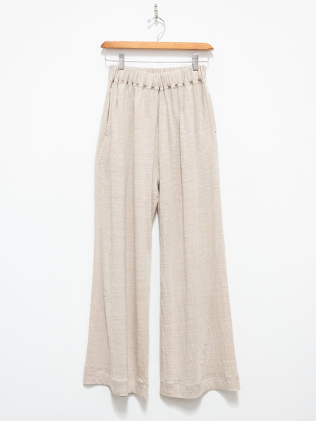 Namu Shop - Unfil French Linen Jersey Wide Leg Pants - Flax Beige