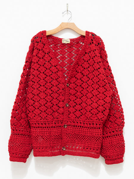 MacMahon Knitting Mills Crochet Cardigan - Red