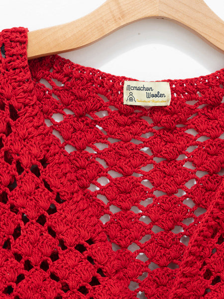 MacMahon Knitting Mills Crochet Cardigan - Red