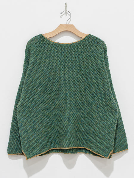 Namu Shop - ICHI Wool Contrast Hem Pullover Knit - Green