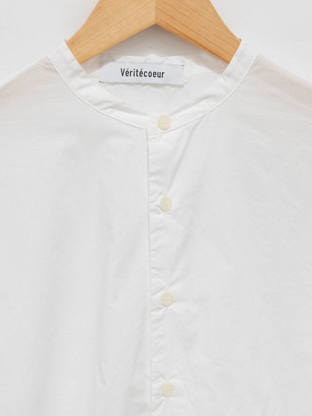 Namu Shop - Veritecoeur Band Collar Gather Back Shirt - White