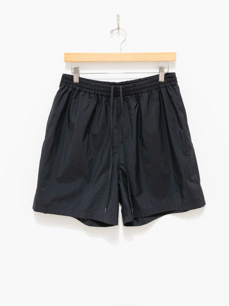 Washed Cotton Nylon Weather Easy Shorts - Black