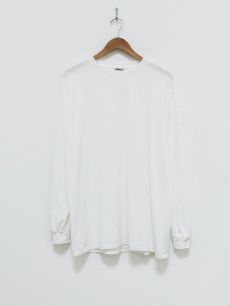 Auralee Luster Plaiting L/S Tee - White - Namu Shop