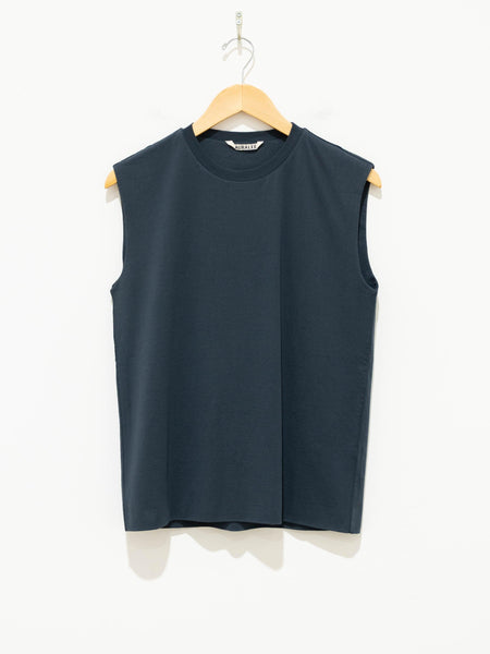 Organic Cotton High Gauge Jersey Sleeveless Tee - Dark Blue