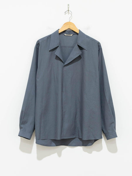 Auralee Washed Finx Twill Pullover Shirt - Dark Blue - Namu Shop