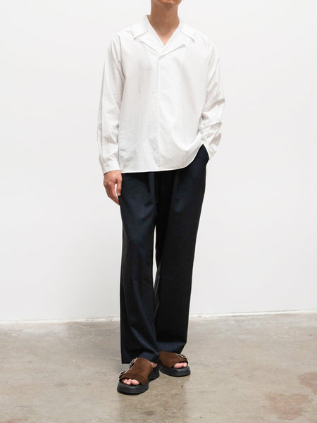 Auralee Washed Finx Twill Pullover Shirt - White - Namu Shop