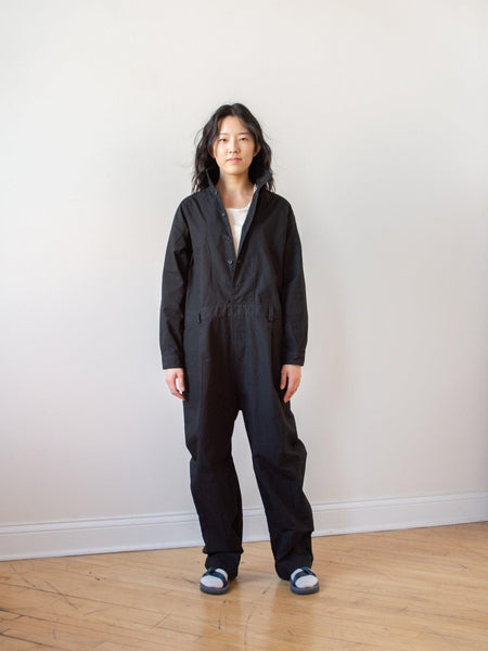 Cotton Utility Jumpsuit - Black