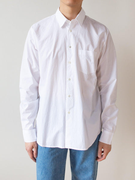 Chris Shirt - White Cotton Poplin