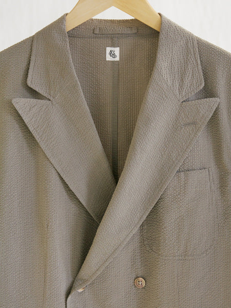 Fieldwrap Double-Breasted Jacket - Beige x Gray