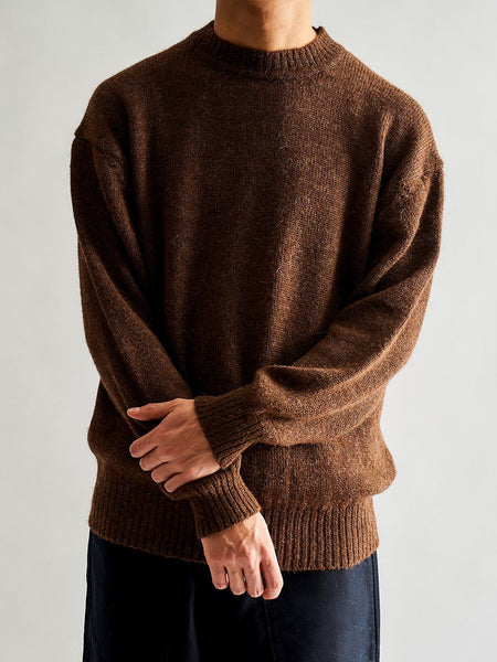 Baby Alpaca Crewneck Knit - Walnut