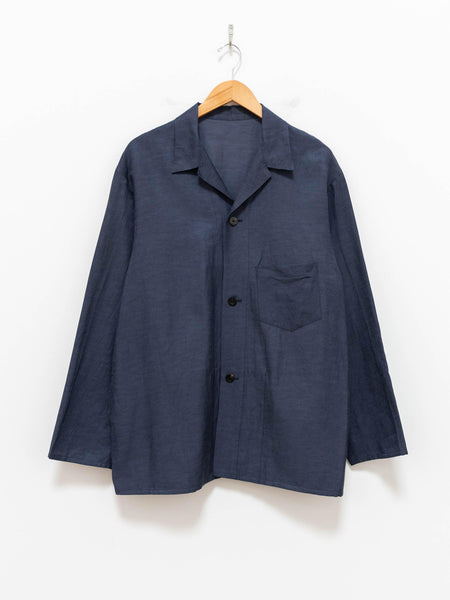 Cotton Cupro Linen Sleeping Shirt - Navy