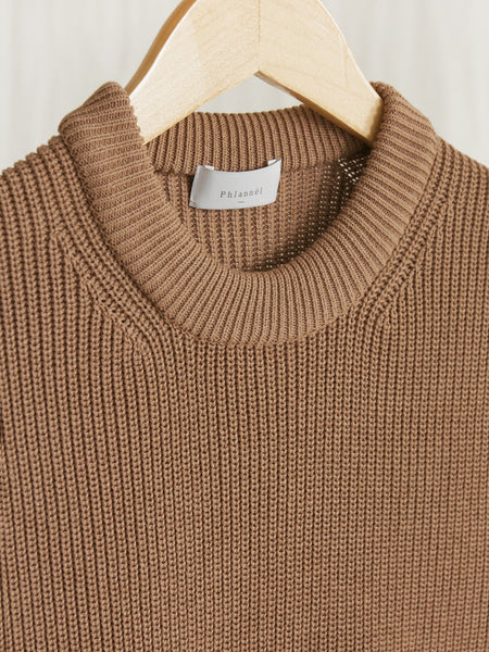 Washi/Silk Crew Neck Knit Vest - Almond