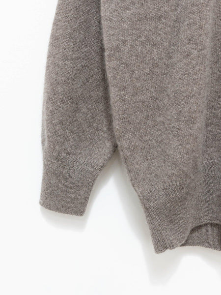 Wool Yak V-Neck Knit - Beige