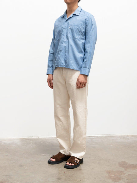 Open Collar Shirt - Chambray Blue