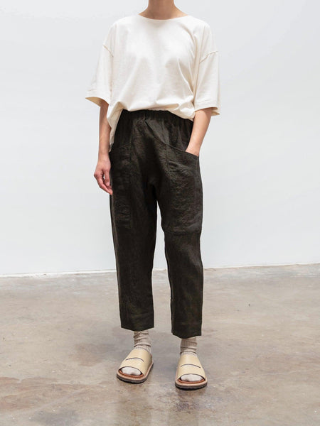 The Perfumer Trouser - Moss Laundered Linen