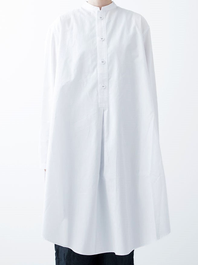 Namu Shop - Veritecoeur Side Pleats Long Shirt - White
