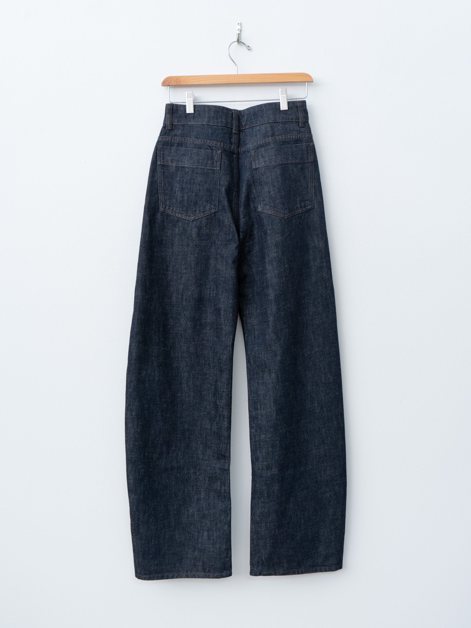 High Waisted Curved Pants - Denim Indigo