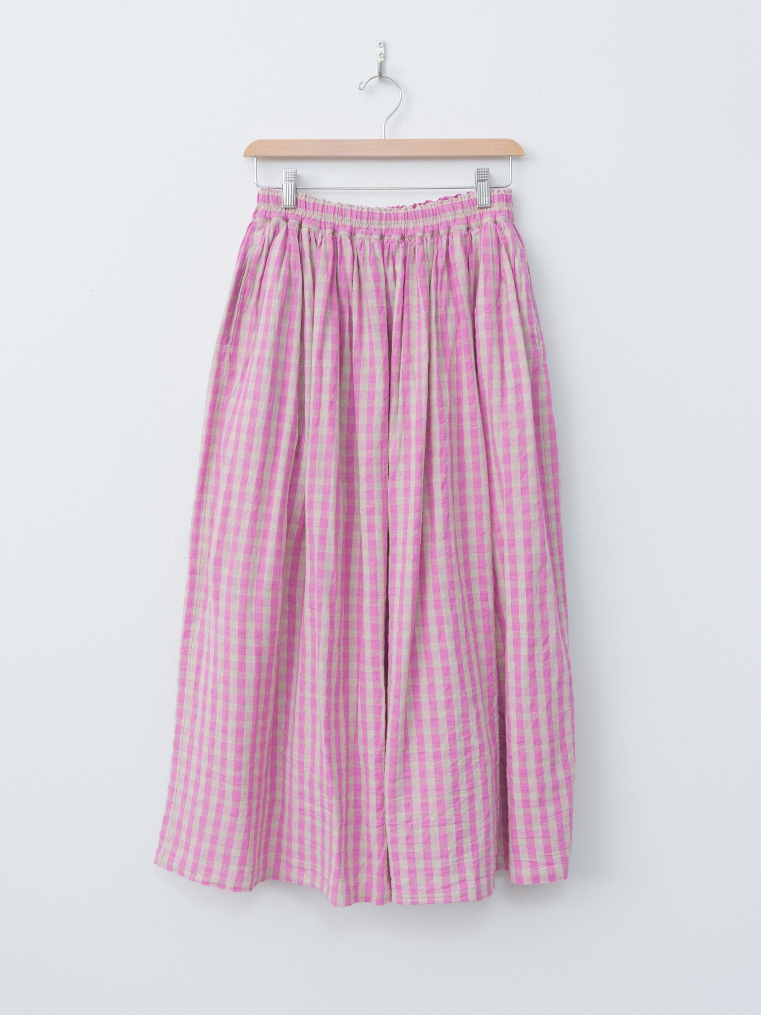 Namu Shop - Ichi Antiquites L/C Gingham Skirt - Pink x Natural