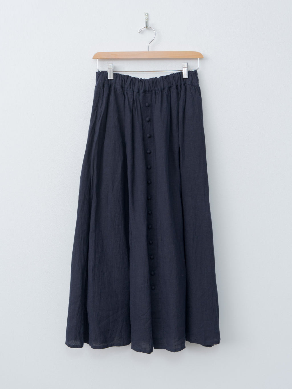 Namu Shop - Ichi Antiquites French Linen Skirt - Navy