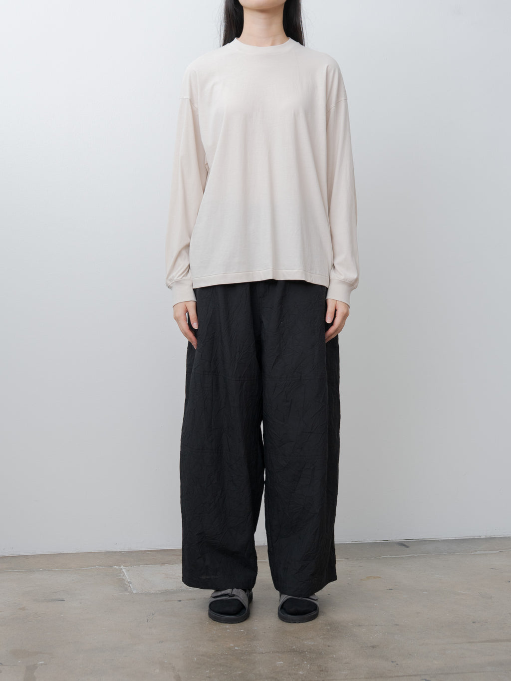 Fresca Nubuck Long Sleeve T-Shirt - Warm White