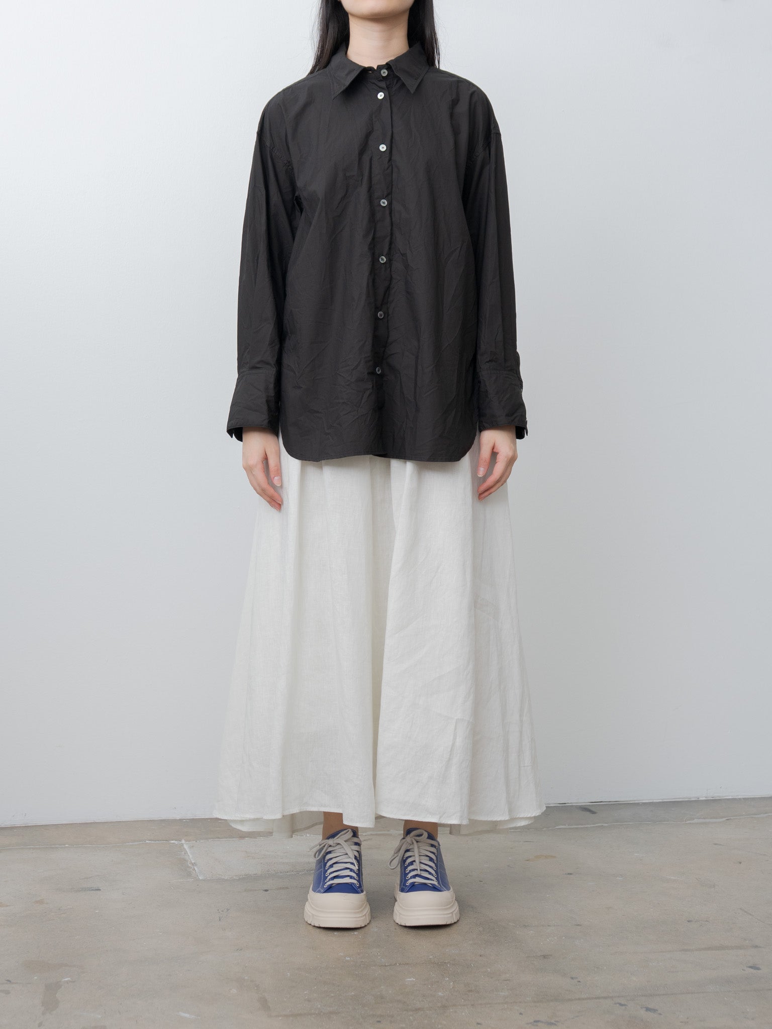 Namu Shop - Sayaka Davis Crinkled Oversized Shirt - Black