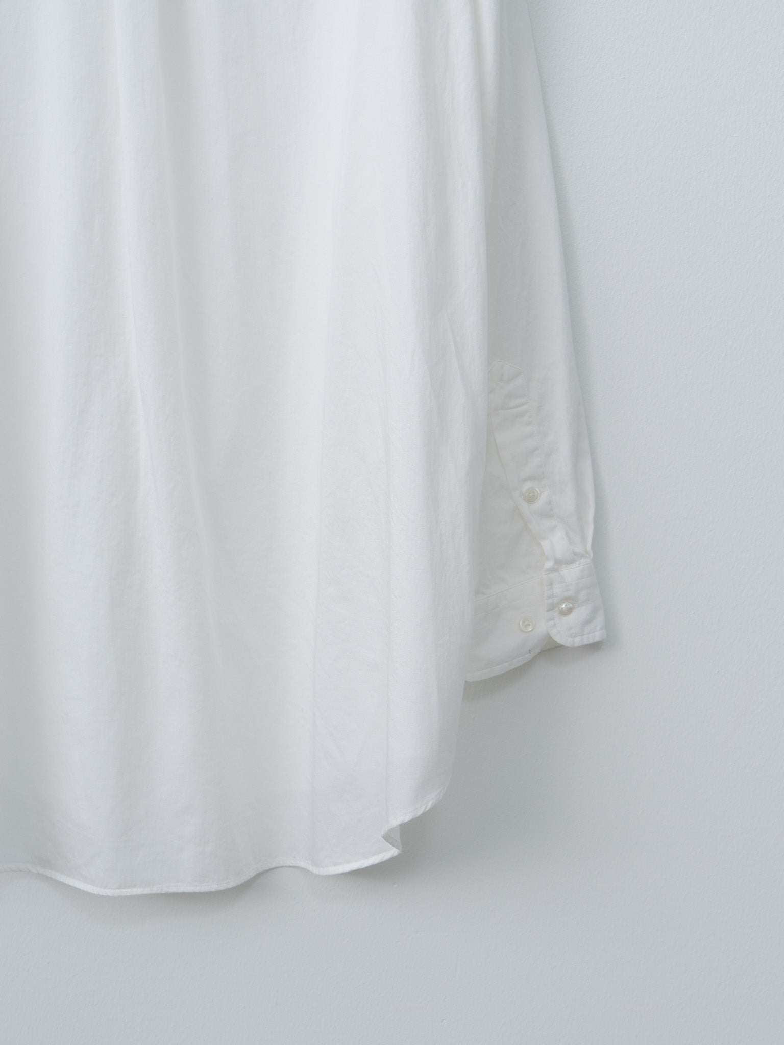 Organic Cotton Washer Satin Shirt - White