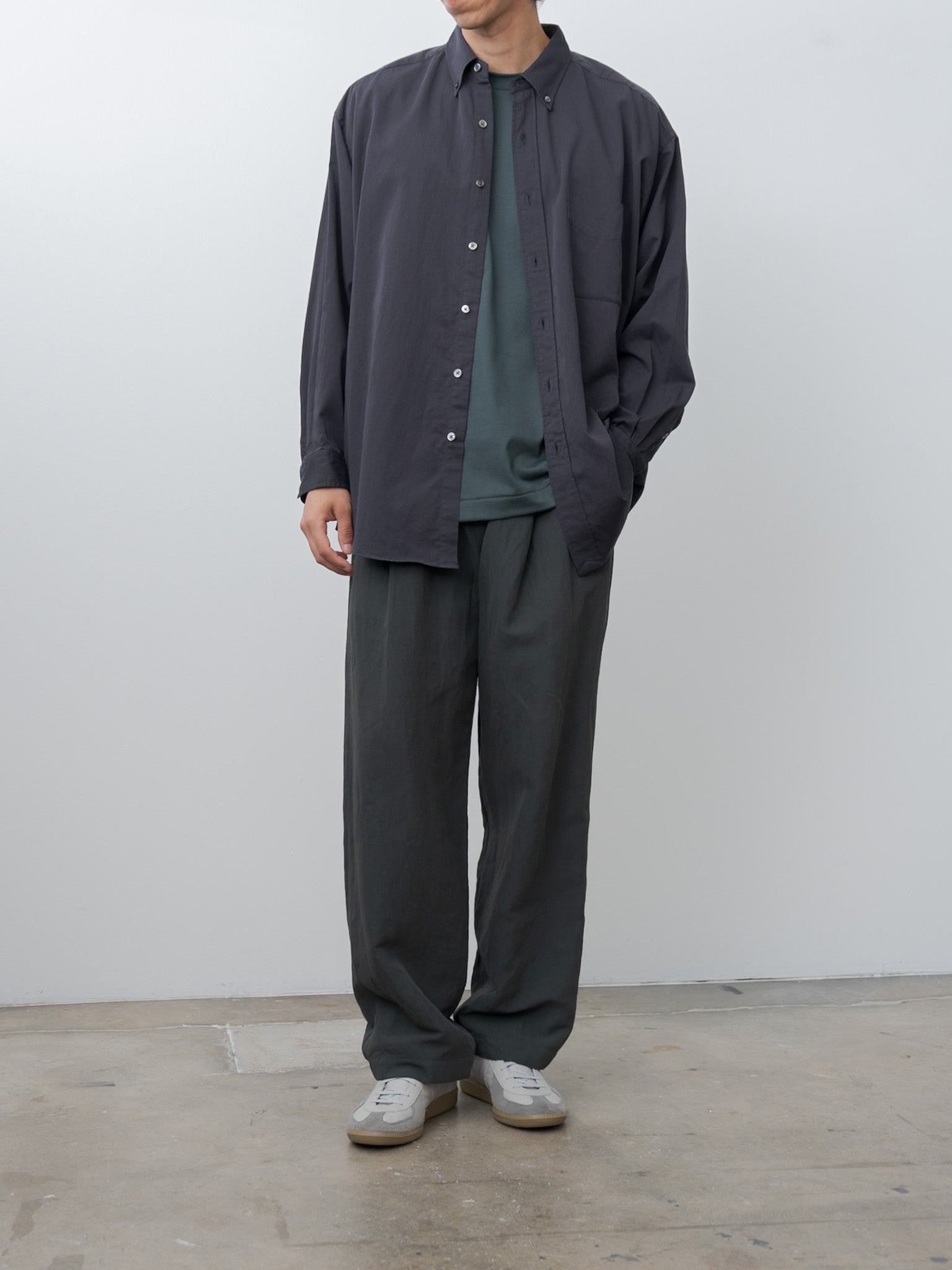 Organic Cotton Washer Satin Shirt - White