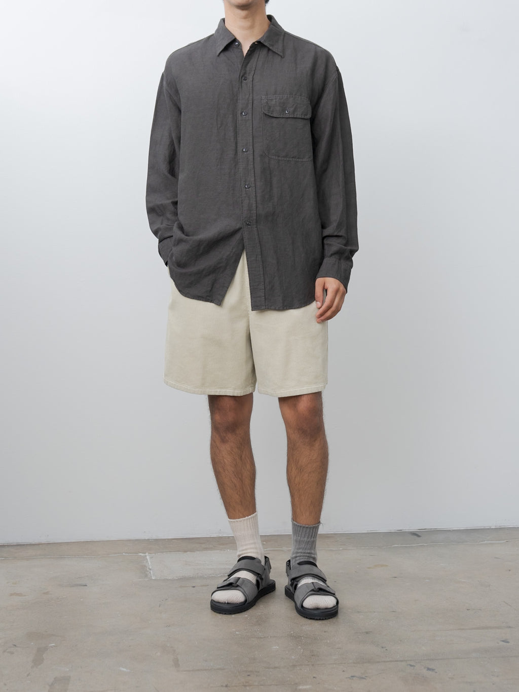 Viscose Linen Shirt - Charcoal