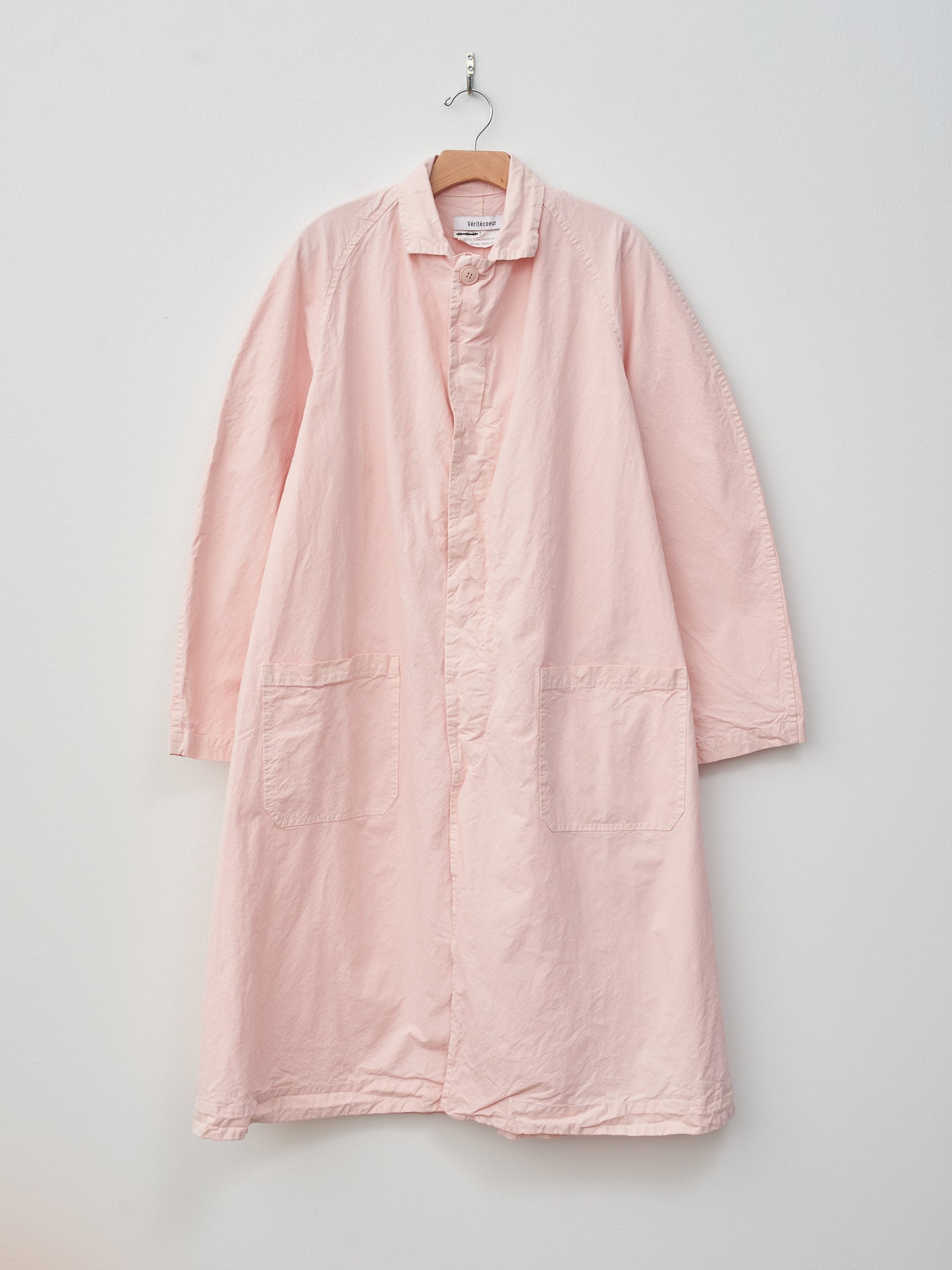 Namu Shop - Veritecoeur Garment Dyed Balmacaan Coat - Pink