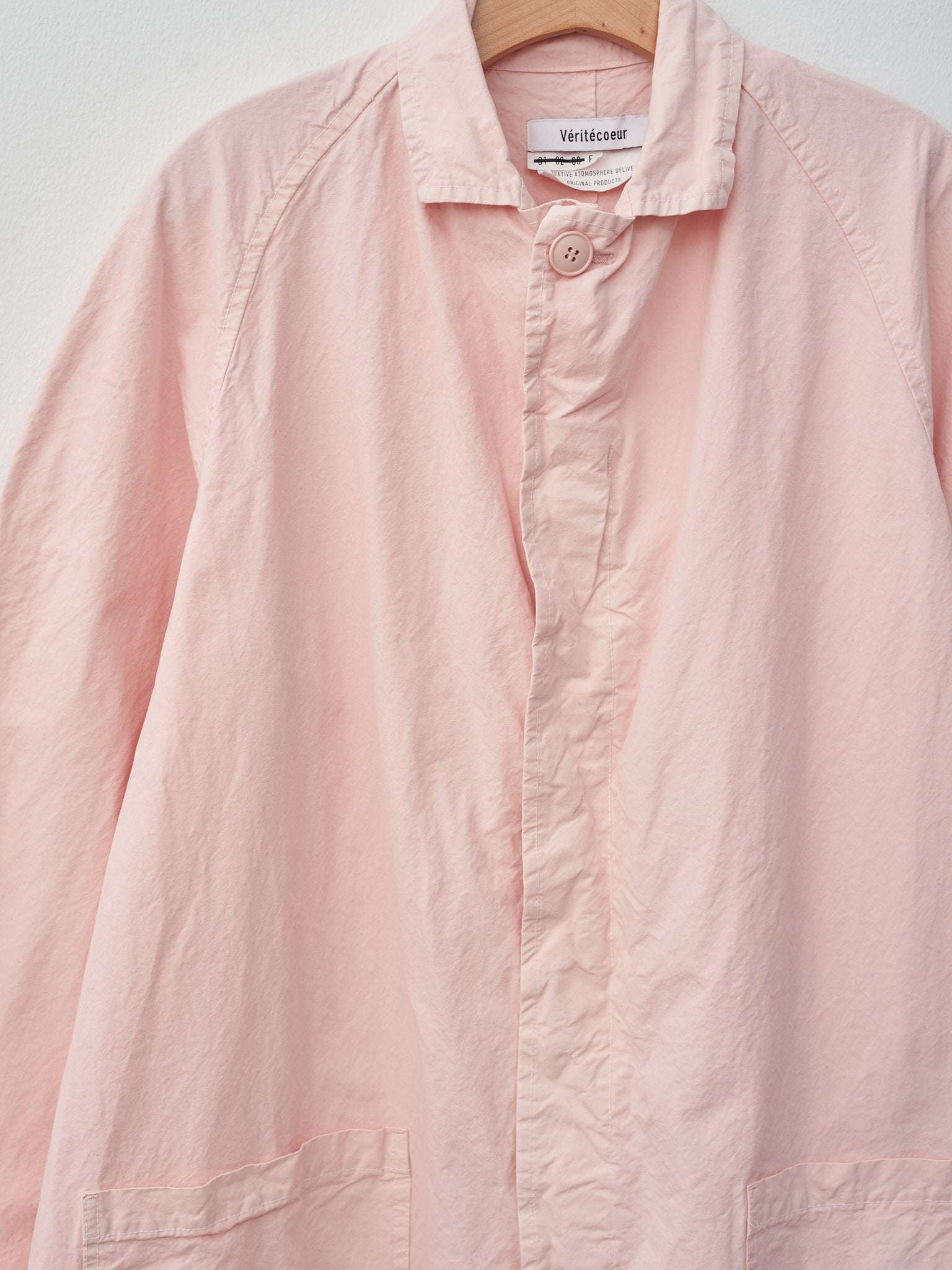 Namu Shop - Veritecoeur Garment Dyed Balmacaan Coat - Pink