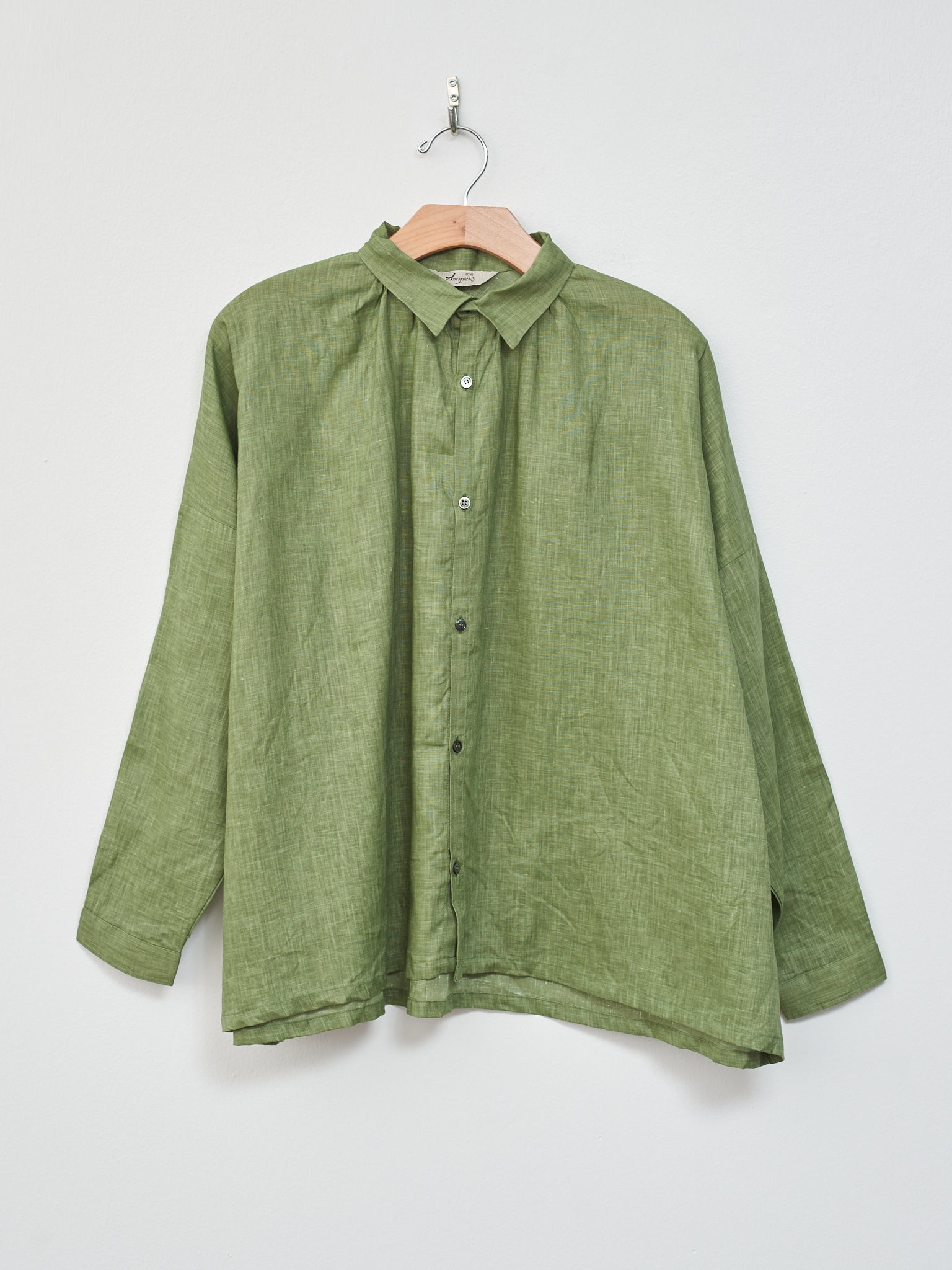 Namu Shop - Ichi Pigment Color Linen Shirt - Green