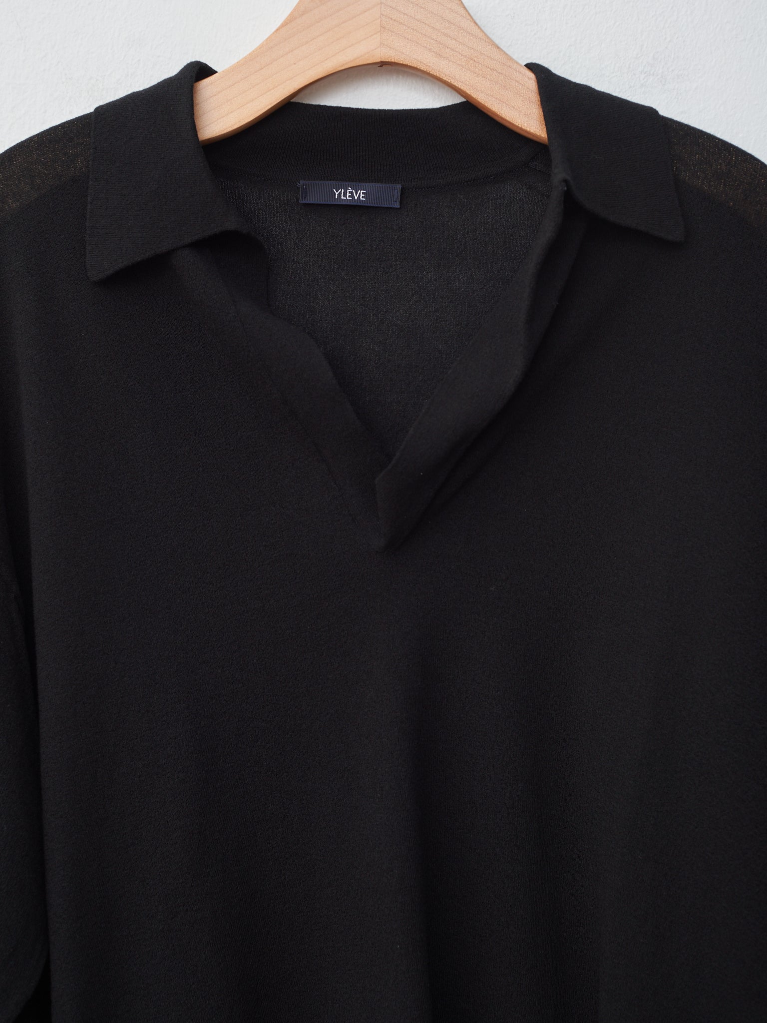 Namu Shop - Yleve Els Organic Cotton Knit Polo - Black