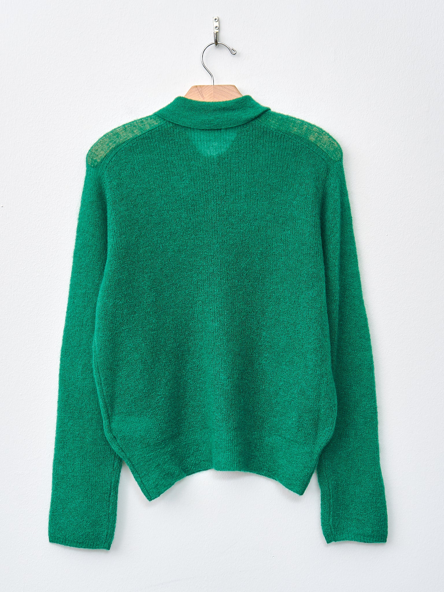 Namu Shop - Aton Super Kid Mohair Polo Cardigan - Green