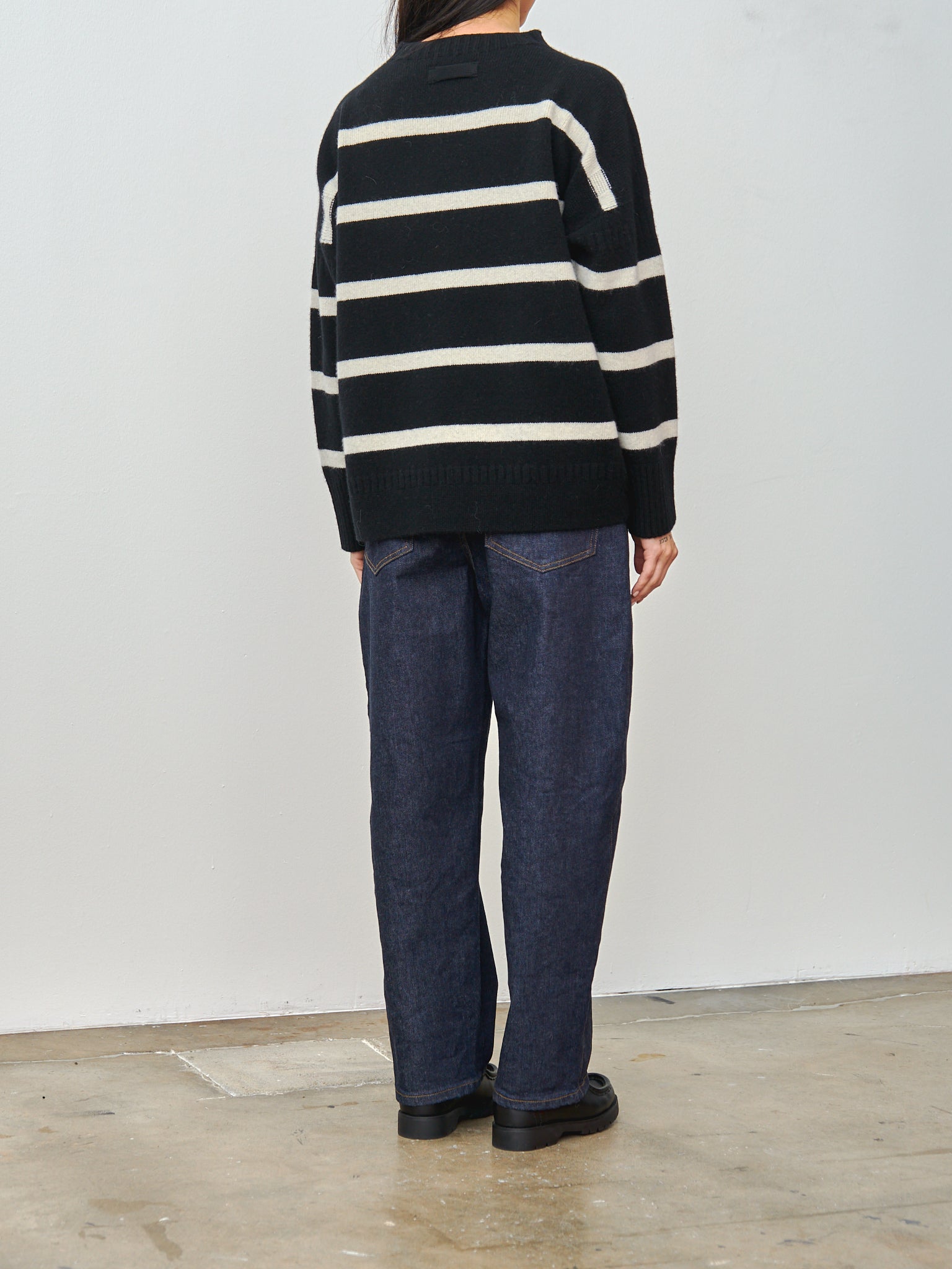 Namu Shop - Nicholson & Nicholson Heriot Knit - Black/Off-White Stripe