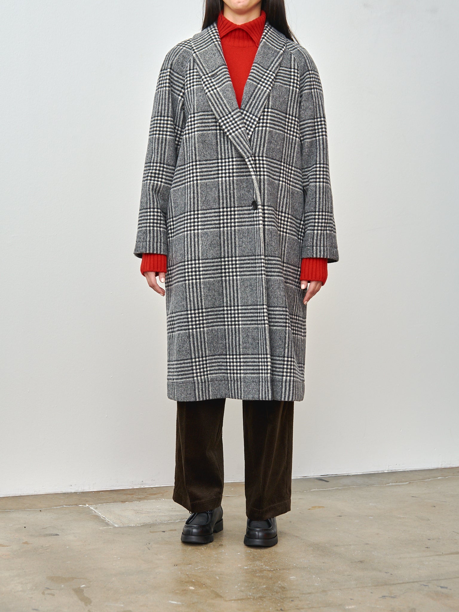 Namu Shop - Nicholson & Nicholson My Robe Coat - Gray Check