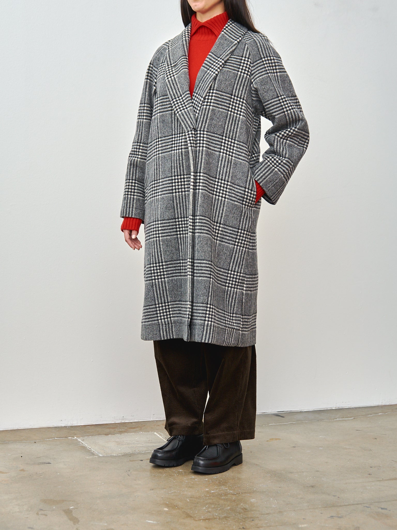 Namu Shop - Nicholson & Nicholson My Robe Coat - Gray Check