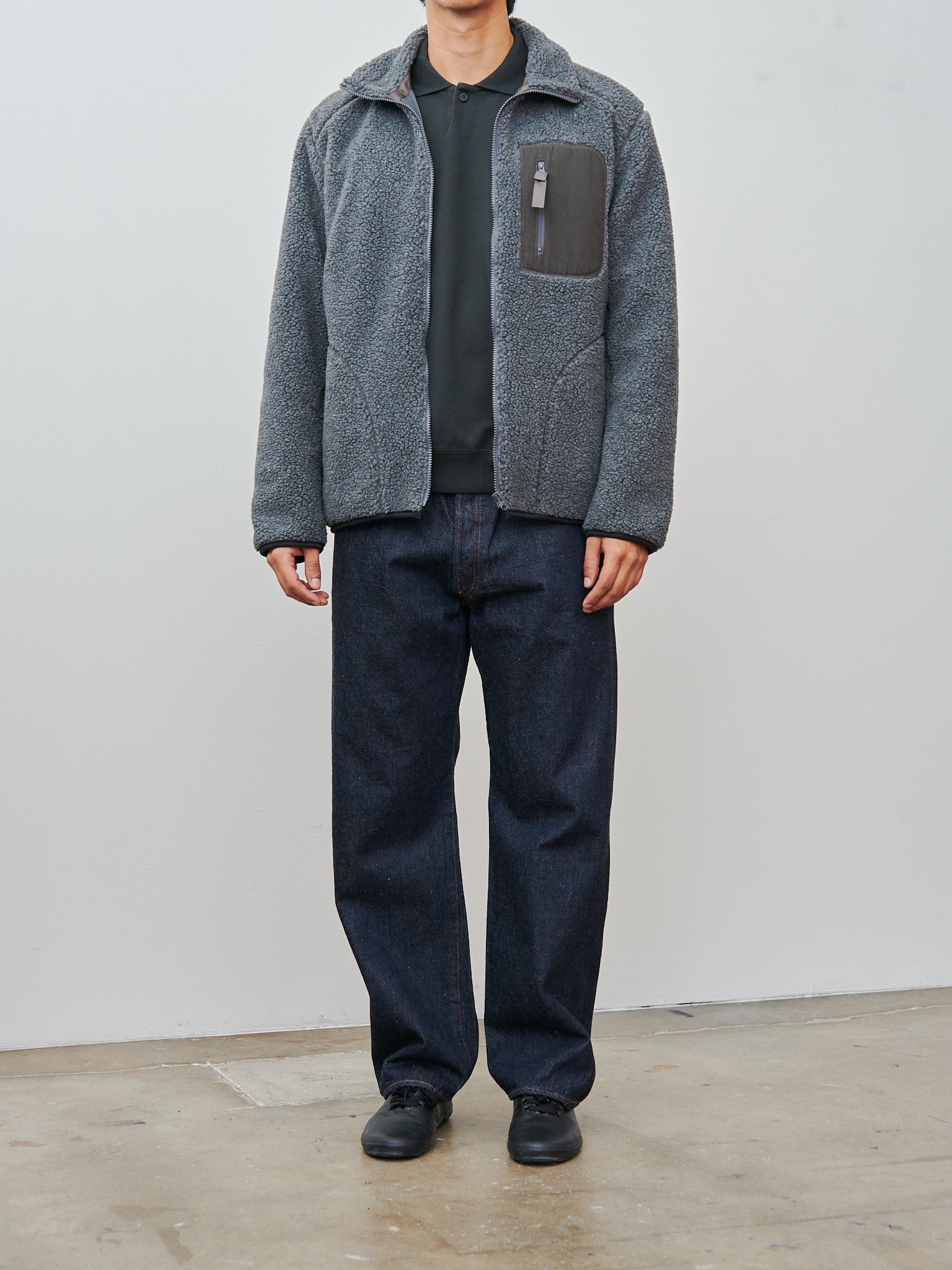 Namu Shop - Fujito Fleece Blouson - Charcoal