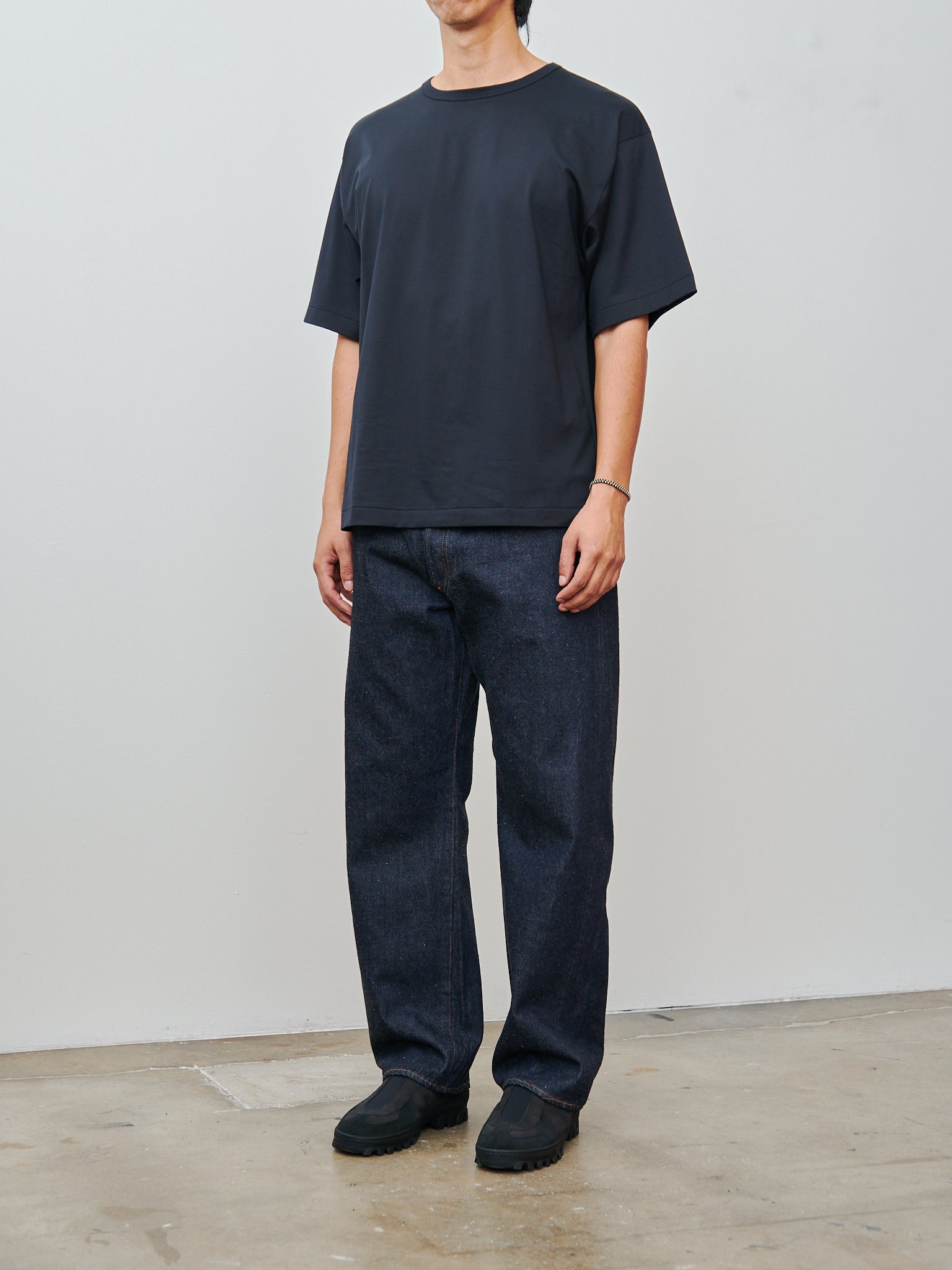 Namu Shop - Kaptain Sunshine Suvin Suede Tenjiku Half Sleeve Tee - Navy