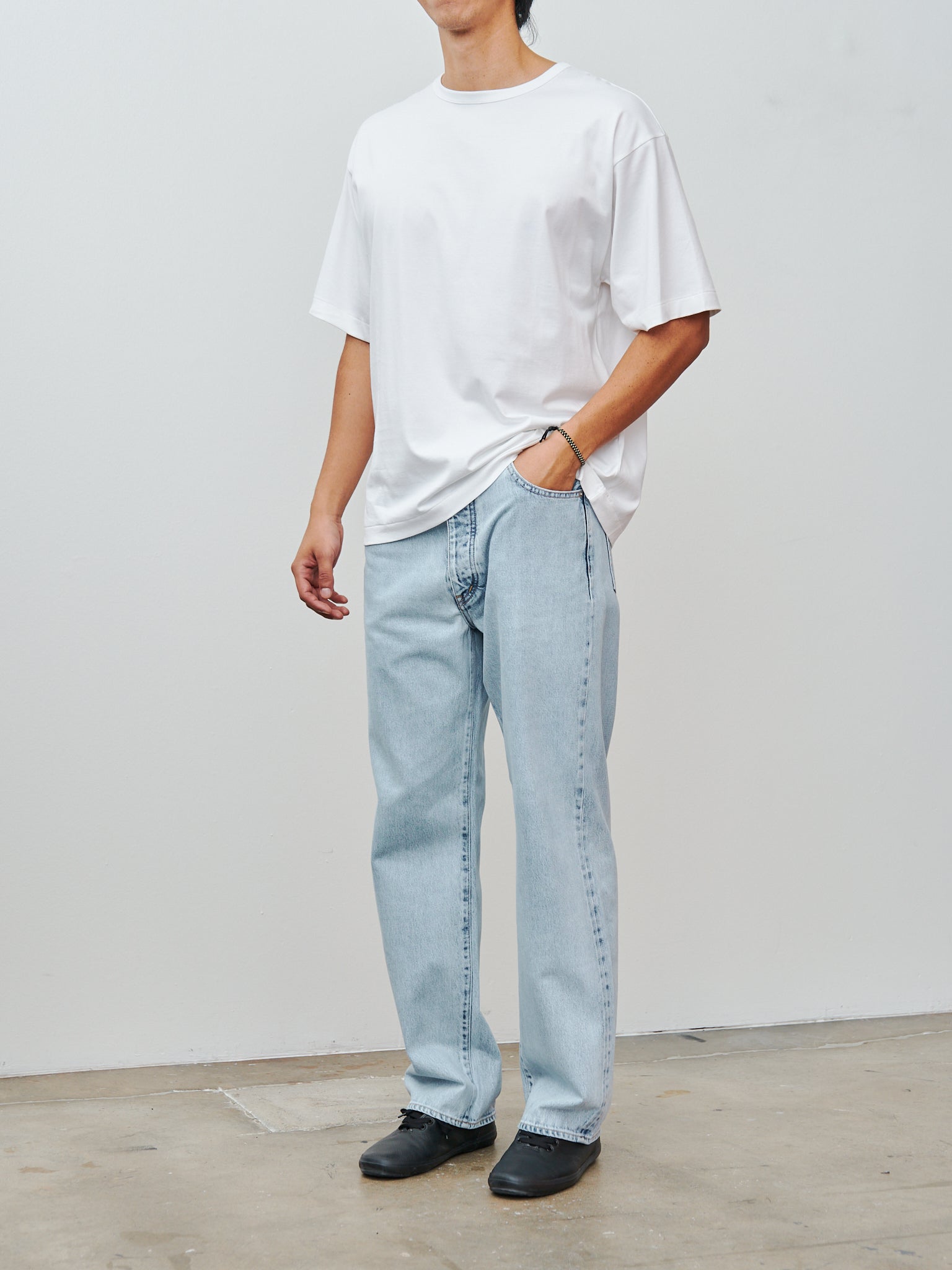 Suvin Suede Tenjiku Half Sleeve Tee - White